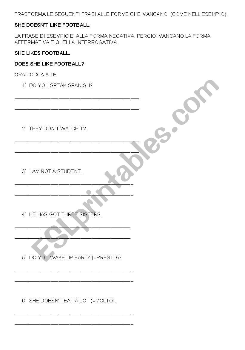 SIMPLE PRESENT worksheet