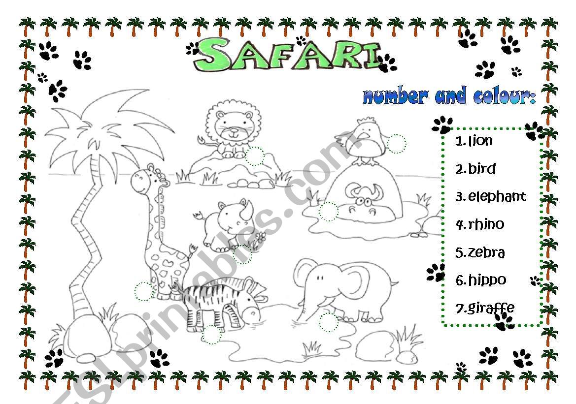 Safari fun worksheet
