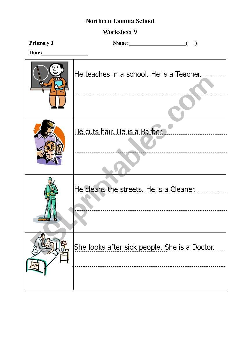 Jobs worksheet