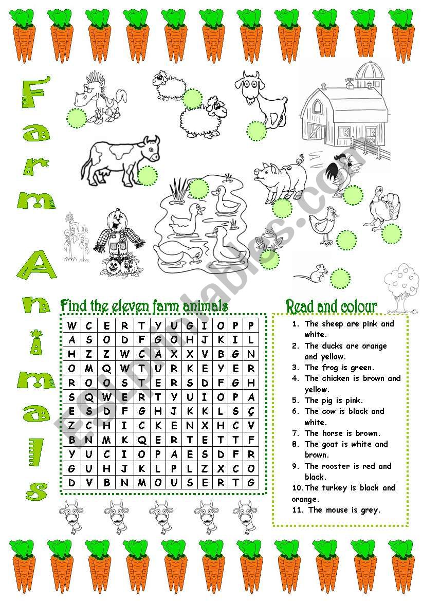 FARM ANIMALS (2/3) worksheet