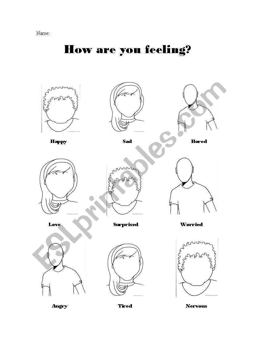 How are you feeling? worksheet