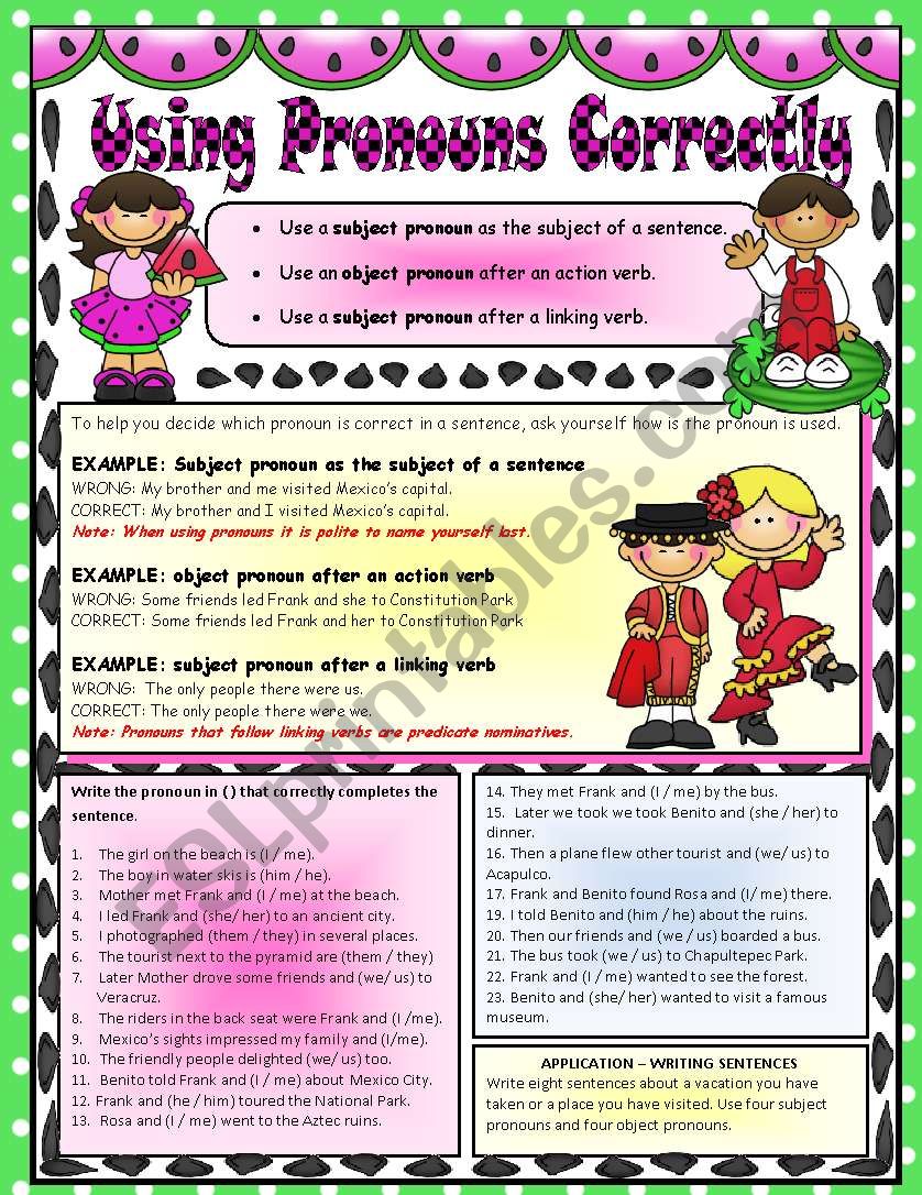 Subject and Object Pronouns - Using them Correctly