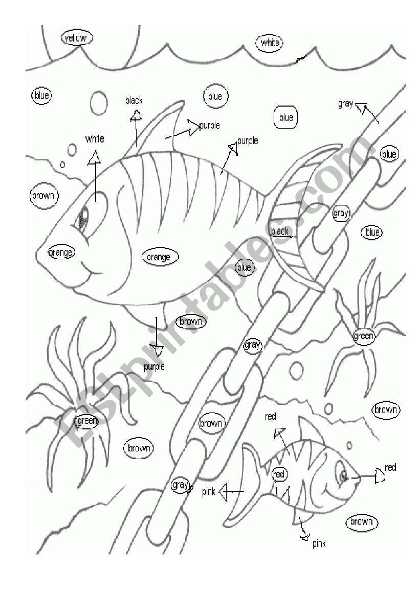 COLOUR THE OCEAN worksheet