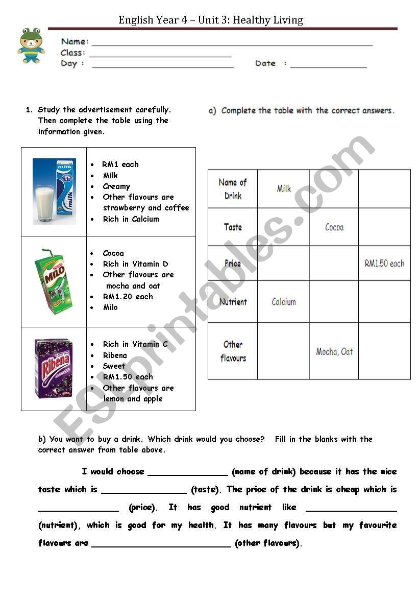 Countable-Uncountable Nouns worksheet