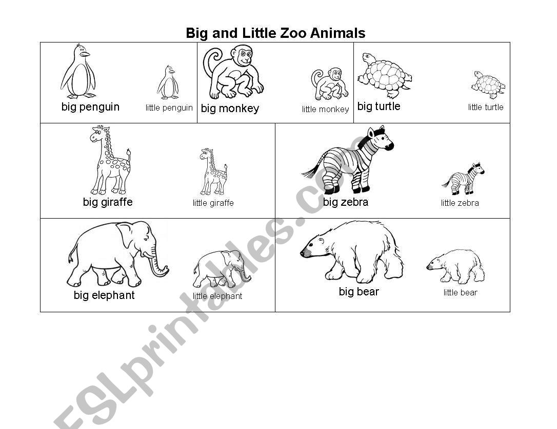 Big and Little Zoo Animals worksheet