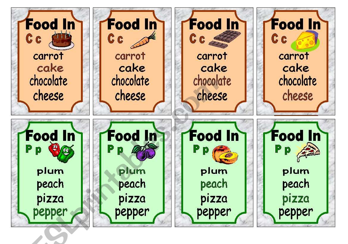 happy family - food - part 4 worksheet