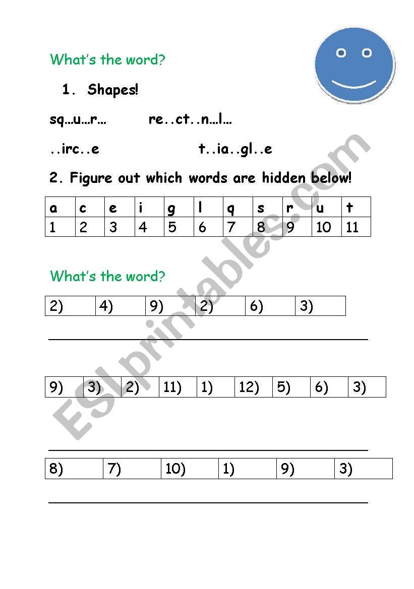 Shapes  worksheet