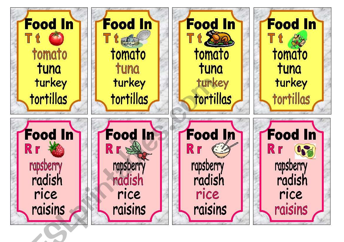 happy family - food - part 5 worksheet