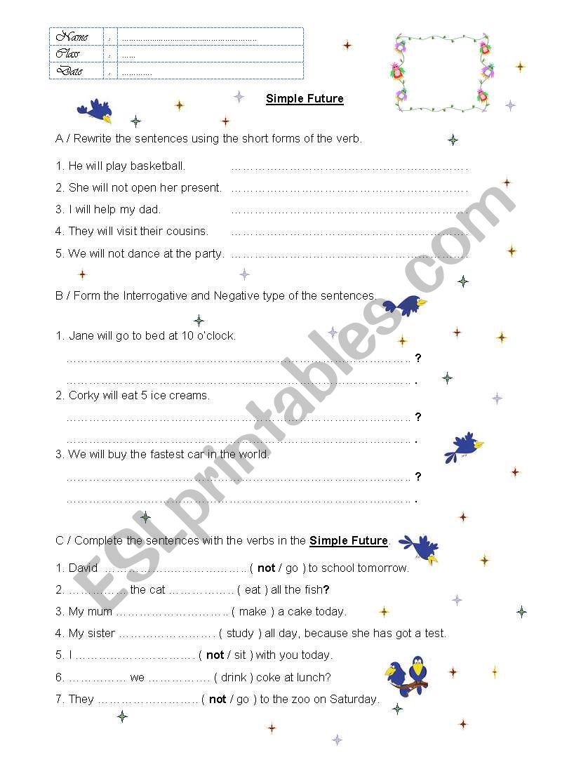 Simple Future worksheet