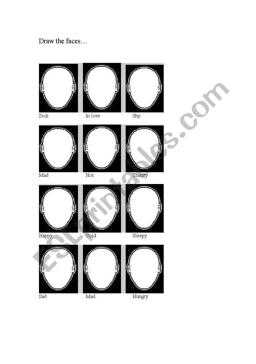 Fill in the feeling faces worksheet