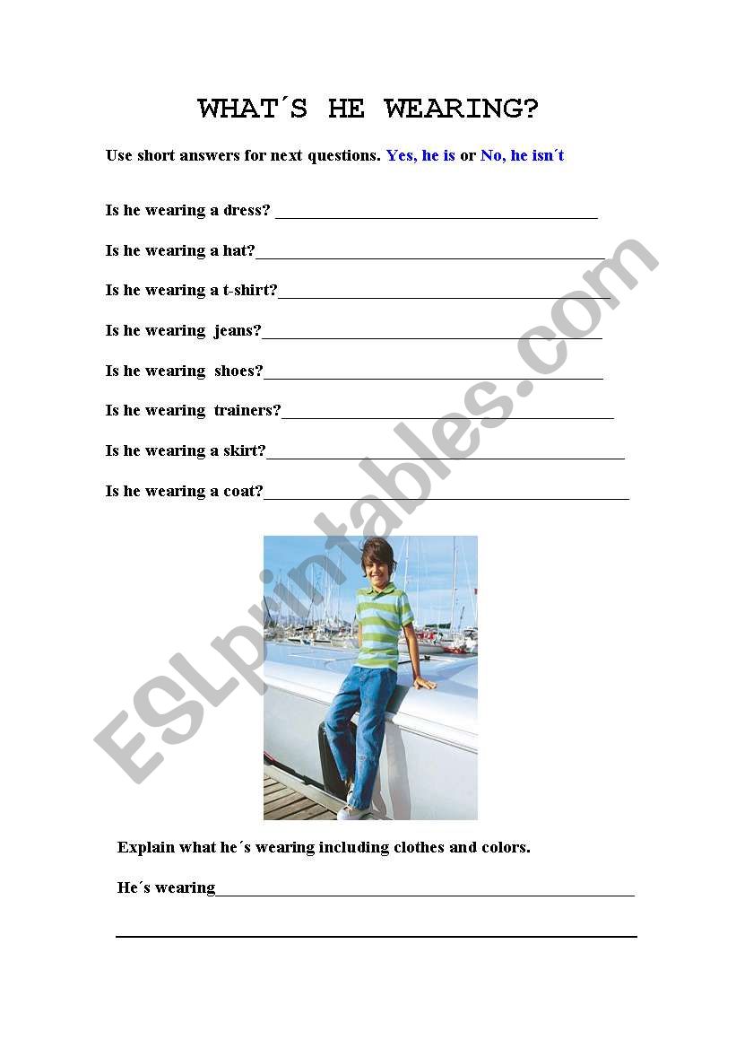 CLOTHES worksheet