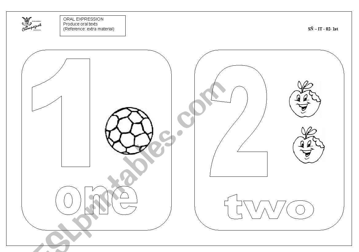 cap numbers 1- 10 worksheet