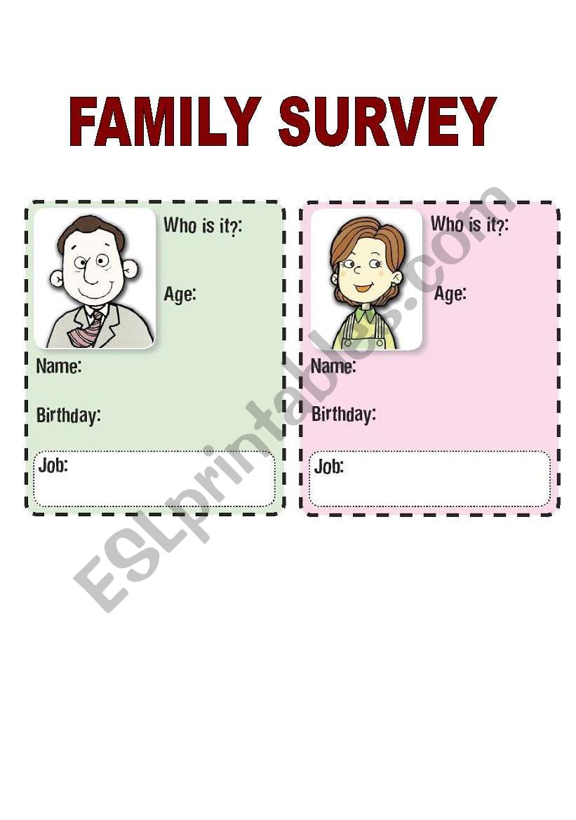 FAMILY SURVEY  worksheet