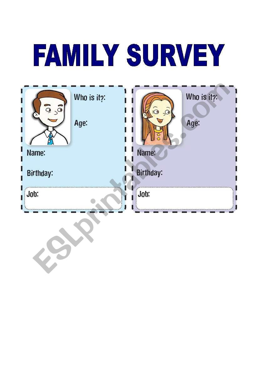 FAMILY SURVEY worksheet