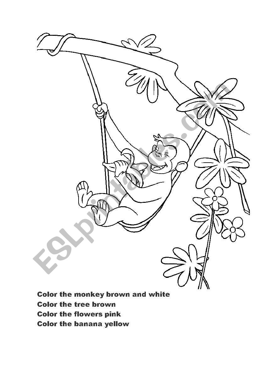 colorful monkey worksheet