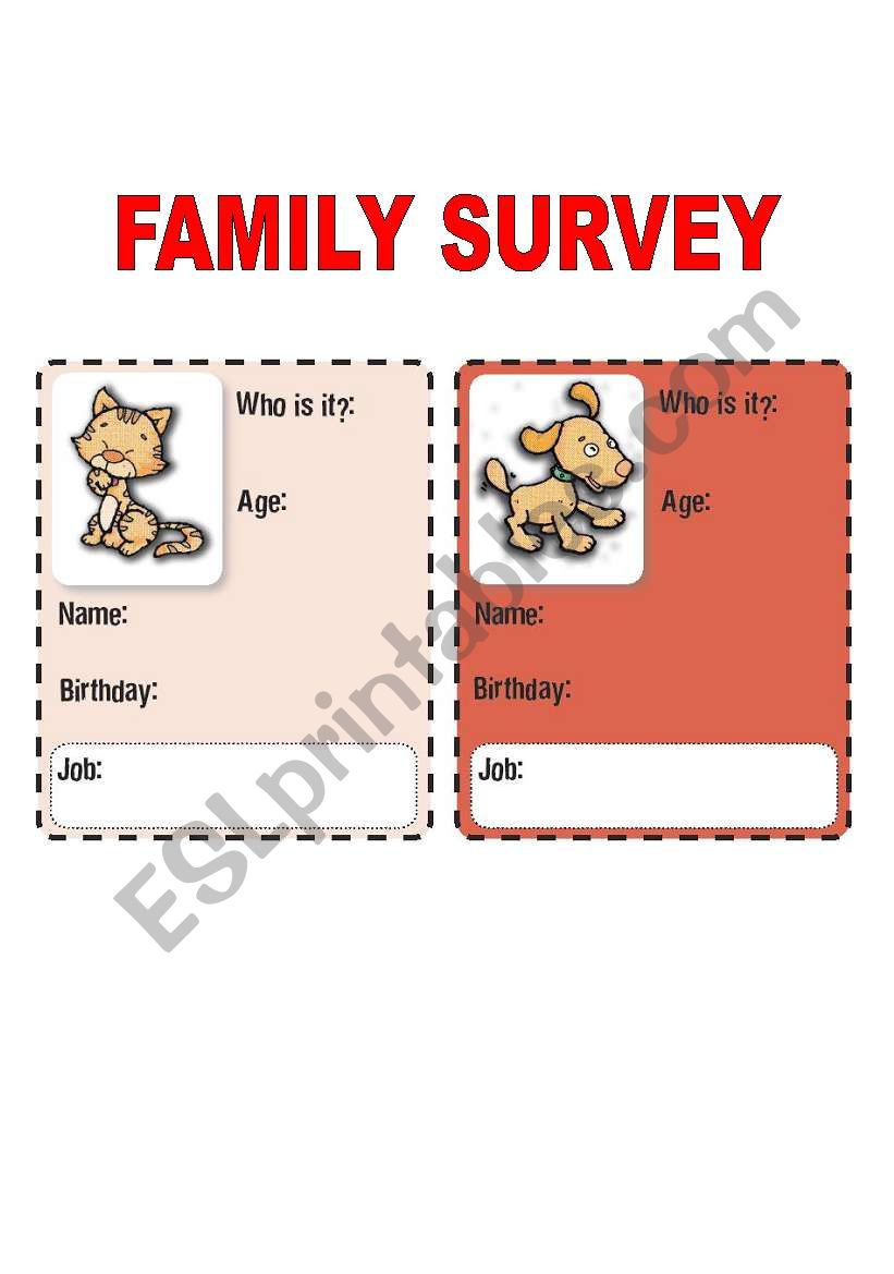 FAMILY SURVEY worksheet