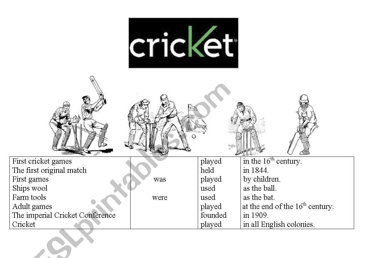 cricket worksheet