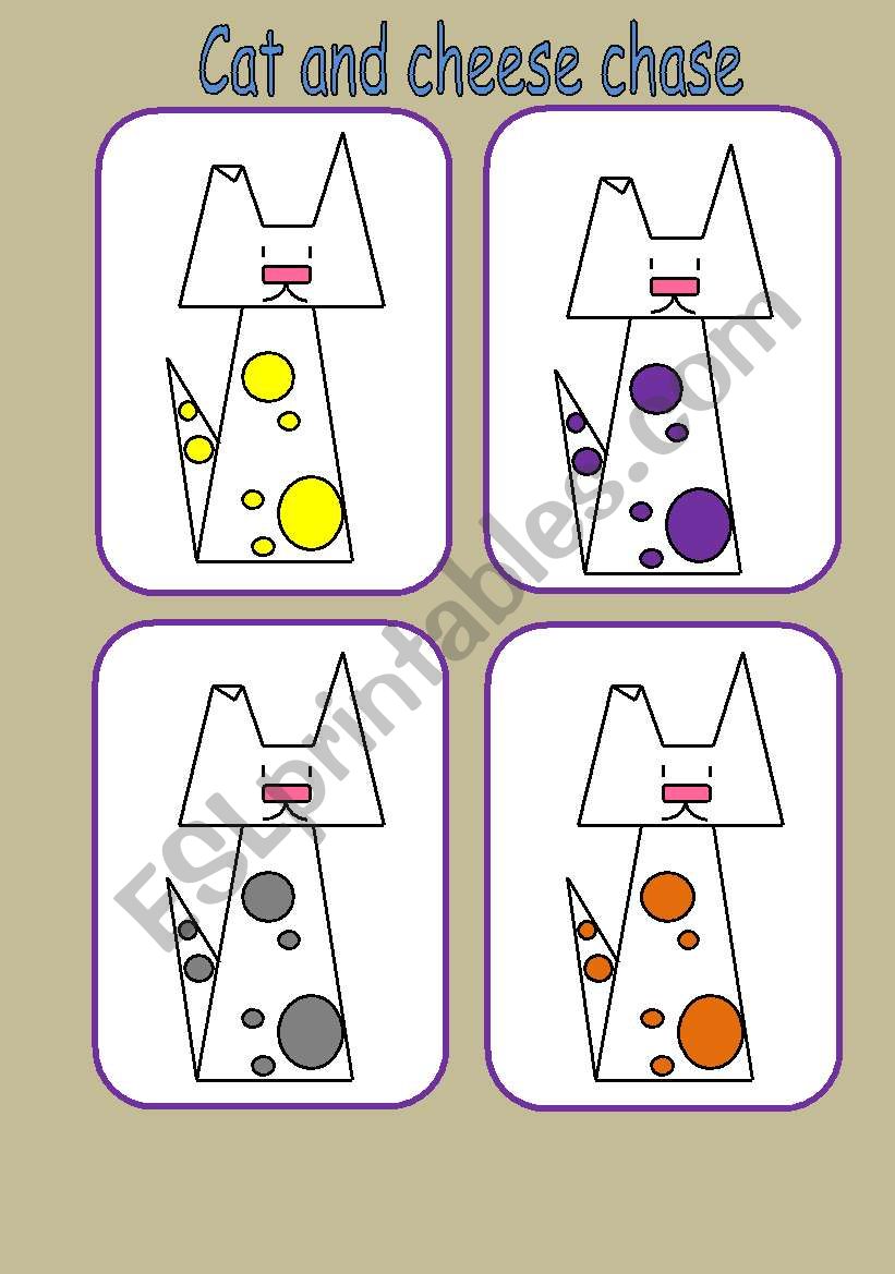cat and cheese chase game (9 pages)