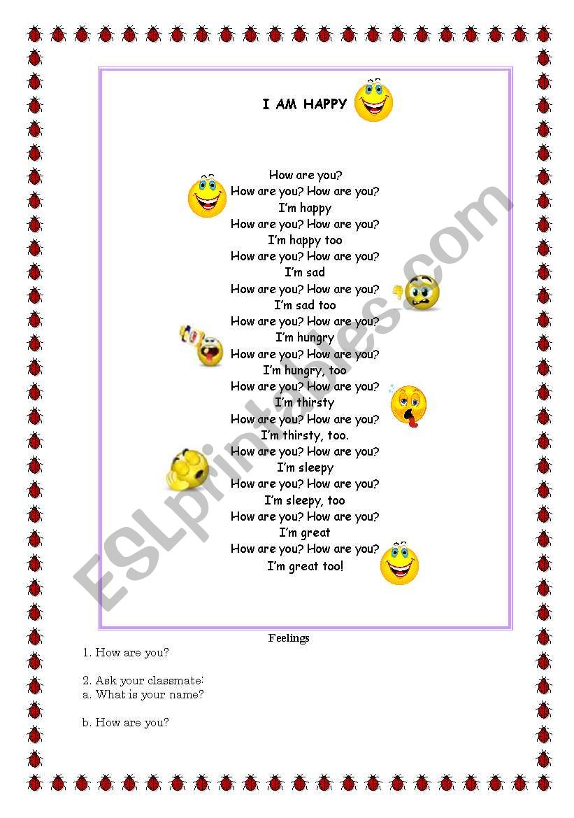 song worksheet