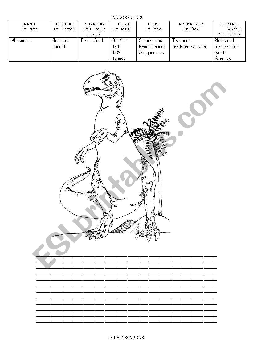  SIMPLE PAST DINOSAURS BOOK PROJECT