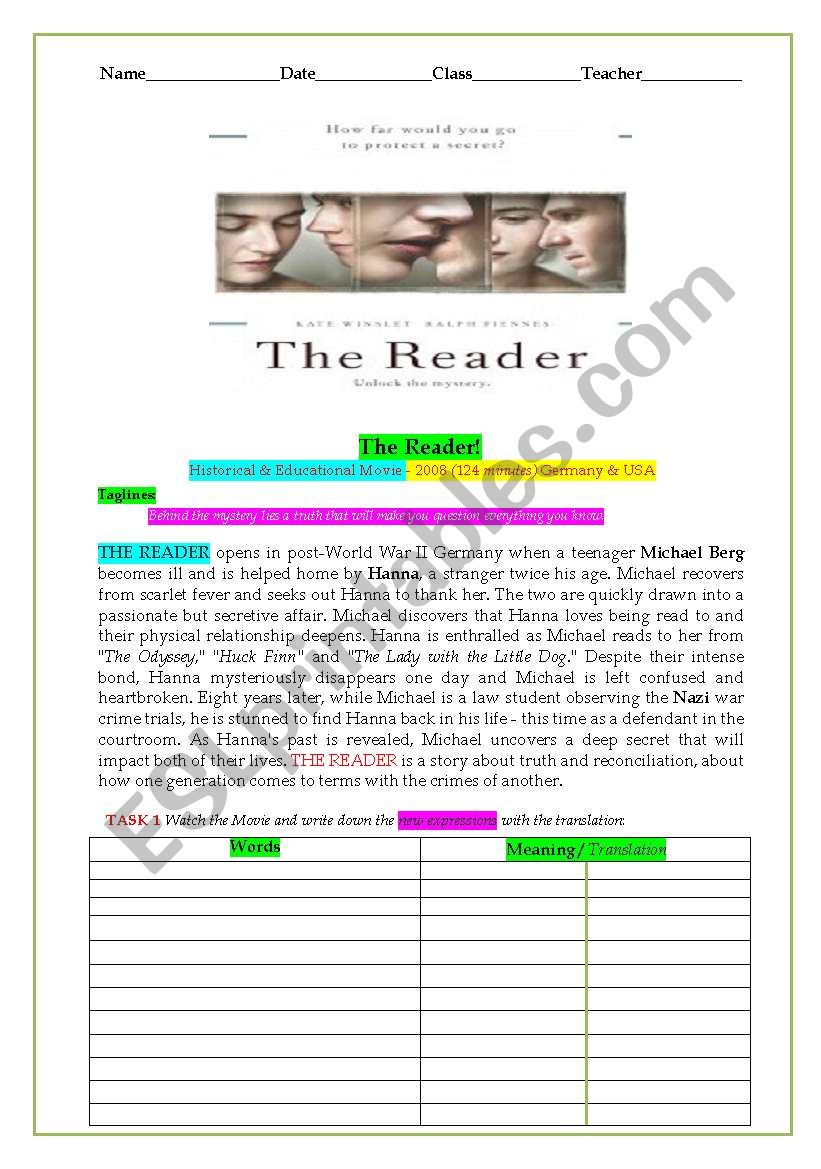 THE READER - Behind the mystery lies a truth that will make you question everything you know.