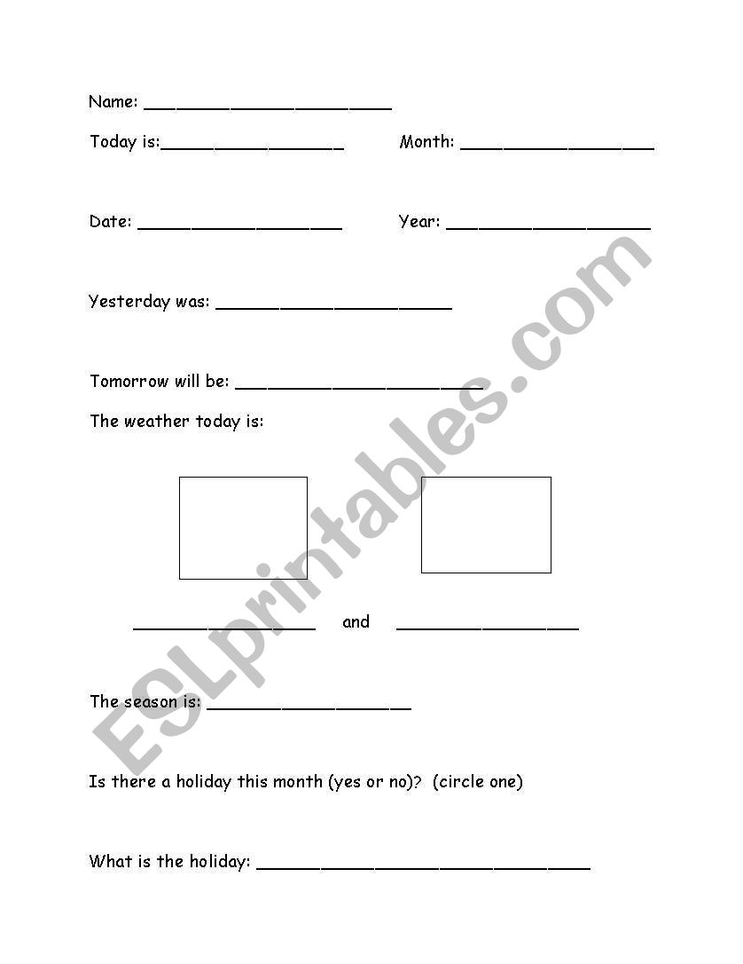 Weather report worksheet