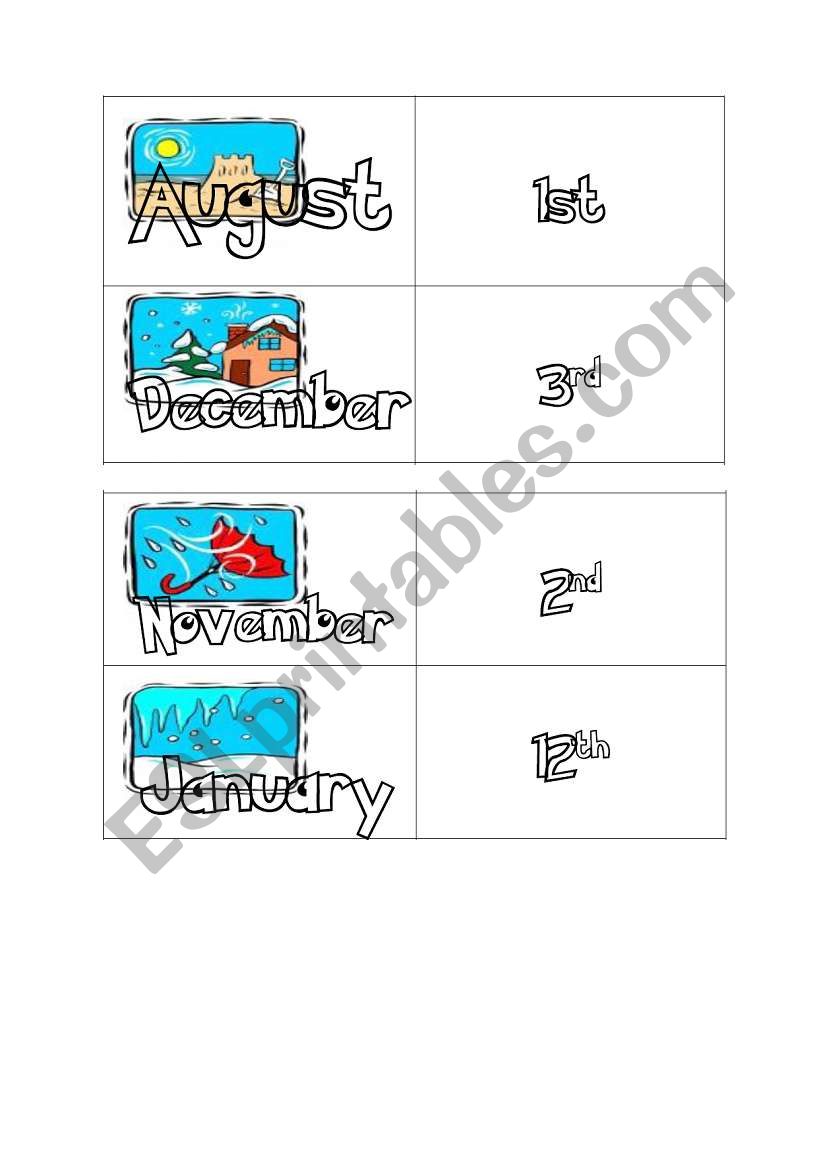 Months / ordinal numbers DOMINO (part 1/3)