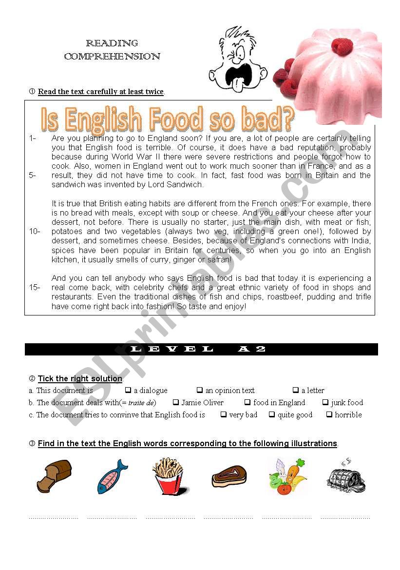 Is English food so bad? worksheet