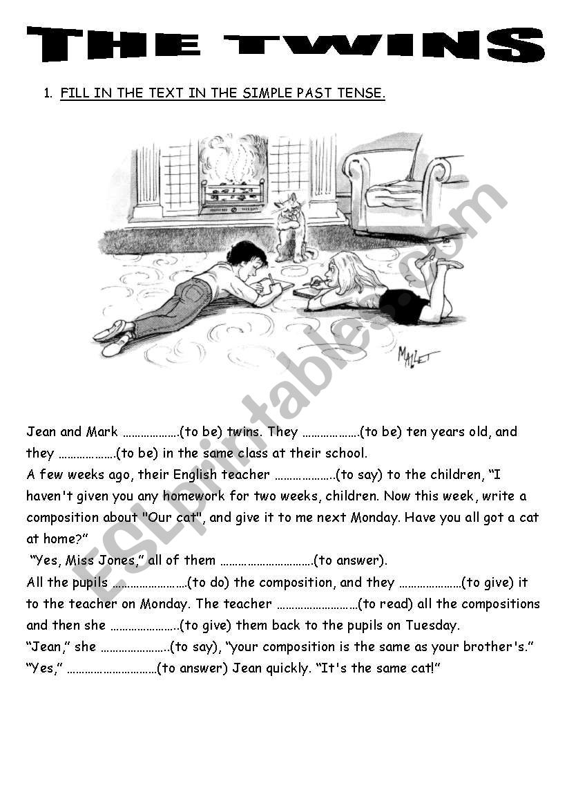 SIMPLE PAST STORY GAP FILL (PART 4) - ESL worksheet by brolman02