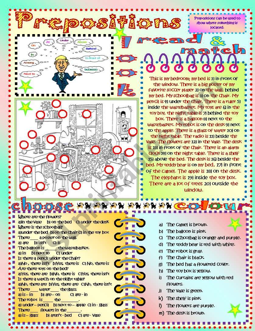 Prepositions worksheet