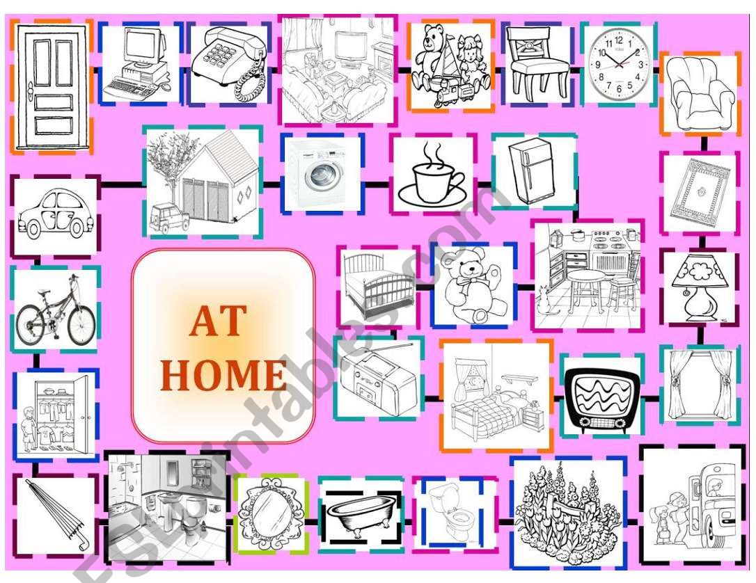 At home - boardgame worksheet