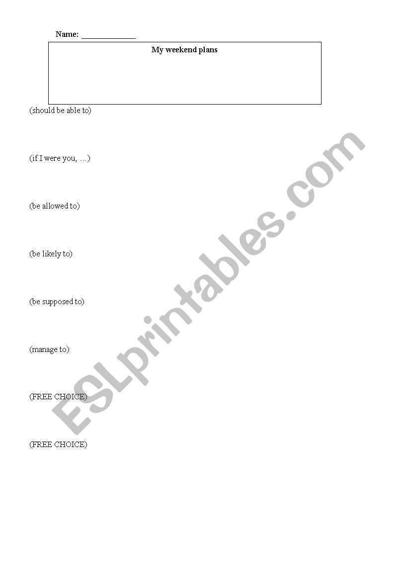 Modal substitutes worksheet