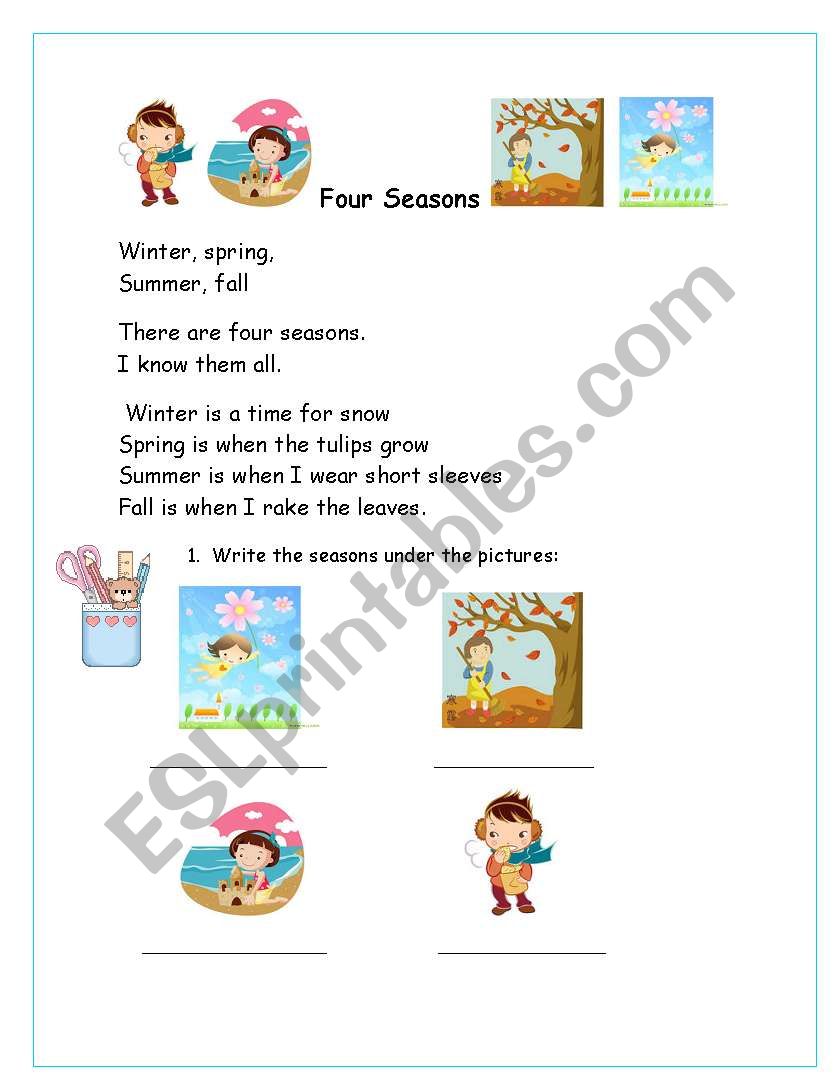 seasons of the year worksheet