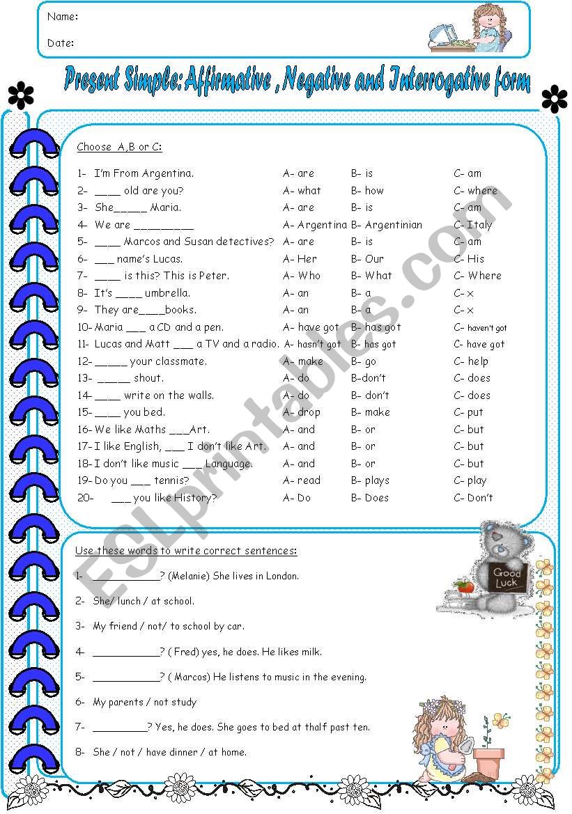 Present Simple worksheet