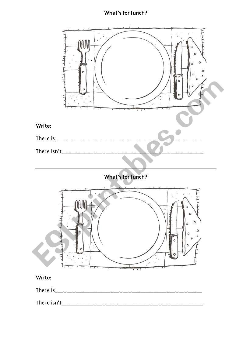 Whats for lunch? worksheet