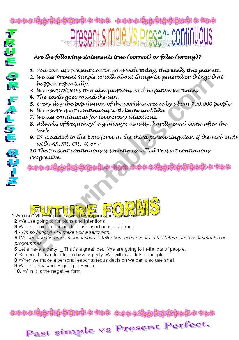 grammar revision quiz worksheet