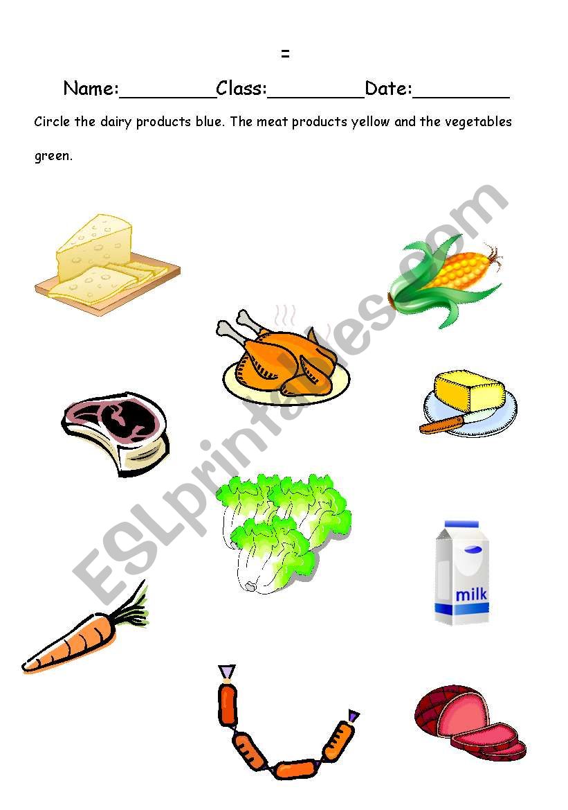 Food worksheet