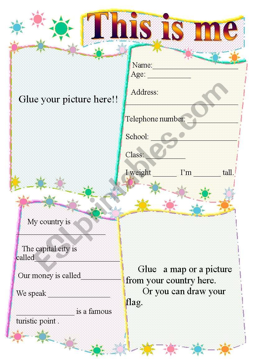 Personal information worksheet