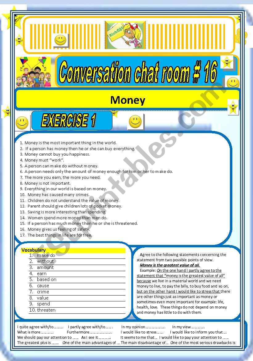 Conversation Chat Room # 16 MONEY