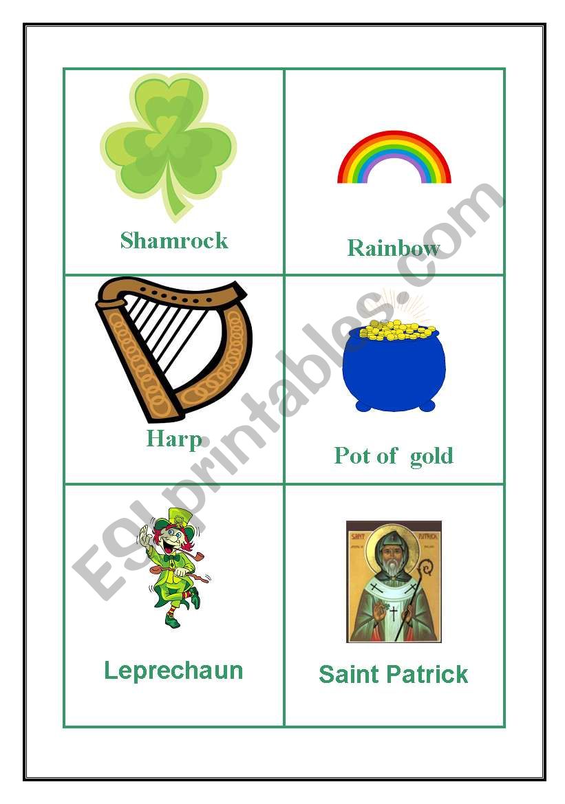 St Patrick s day flashcards worksheet