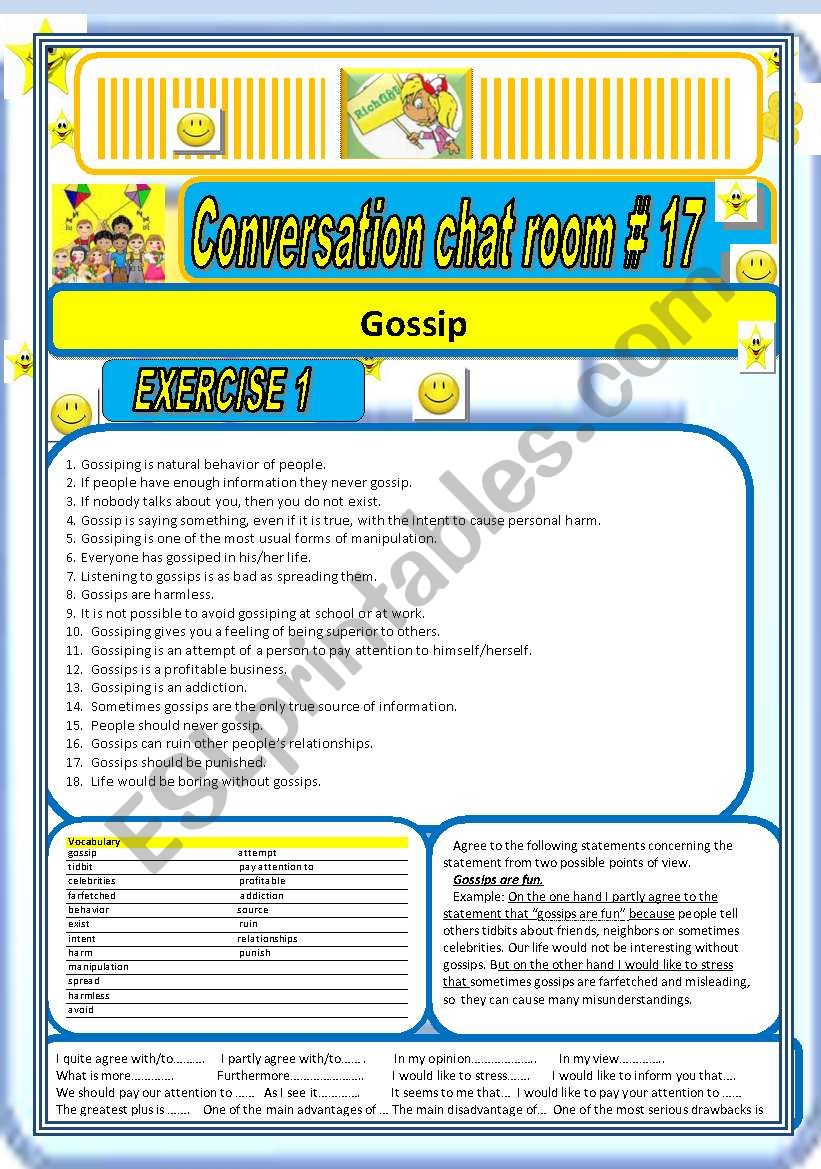 Conversation Chat room # 17 GOSSIPS