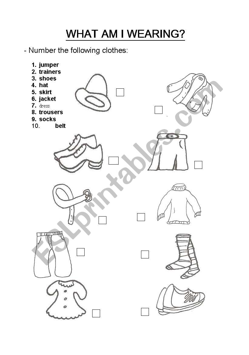 What am I wearing? worksheet