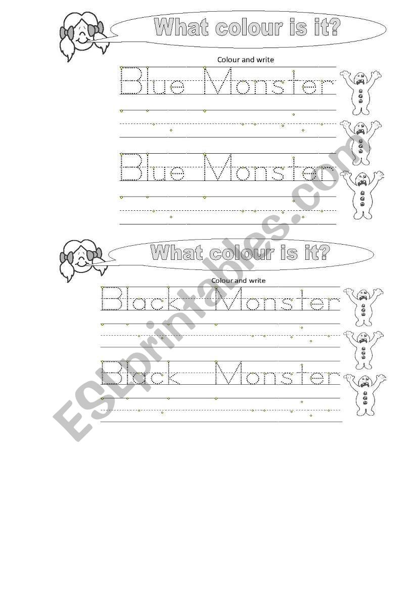 colours worksheet