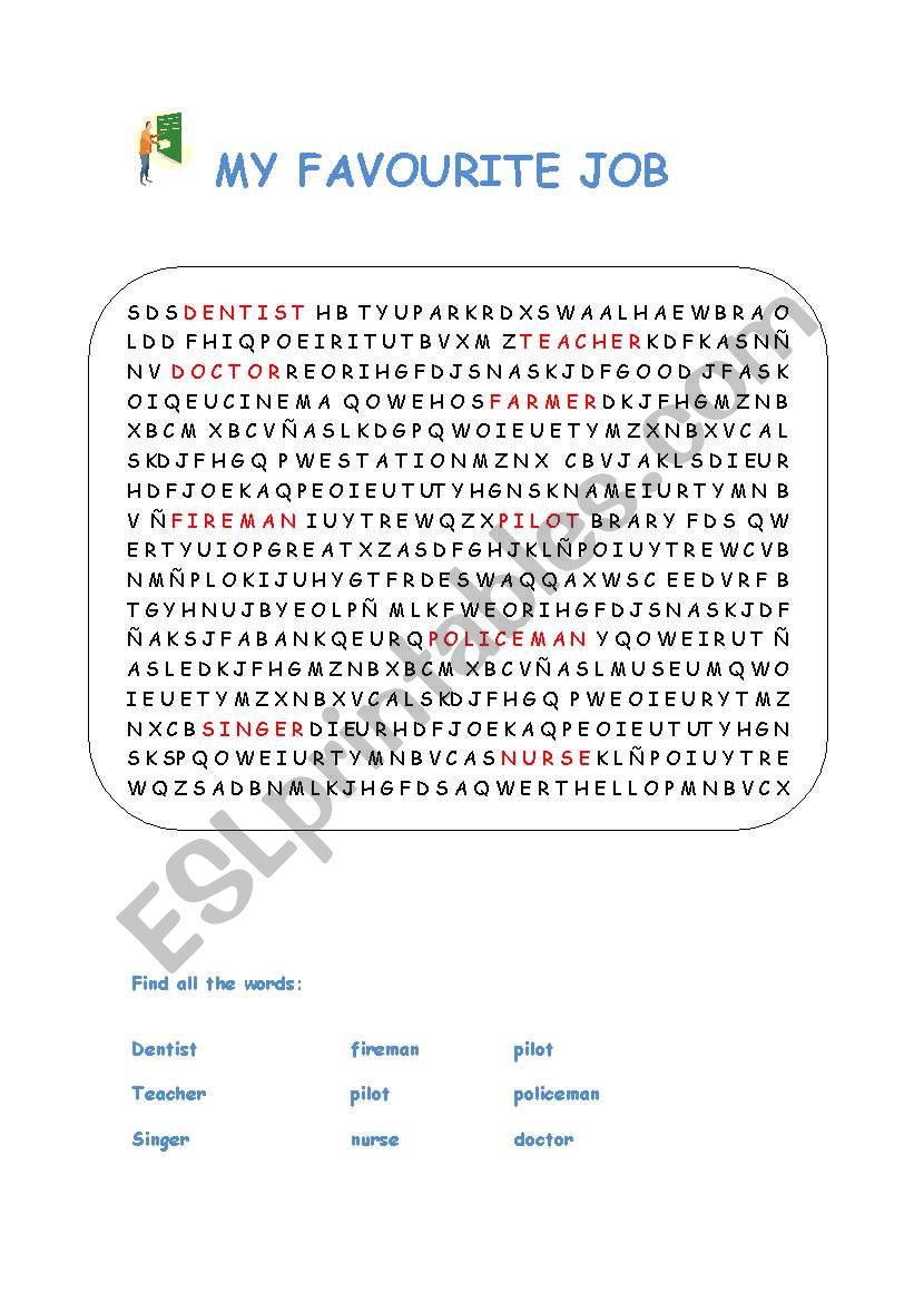 FIND JOBS worksheet