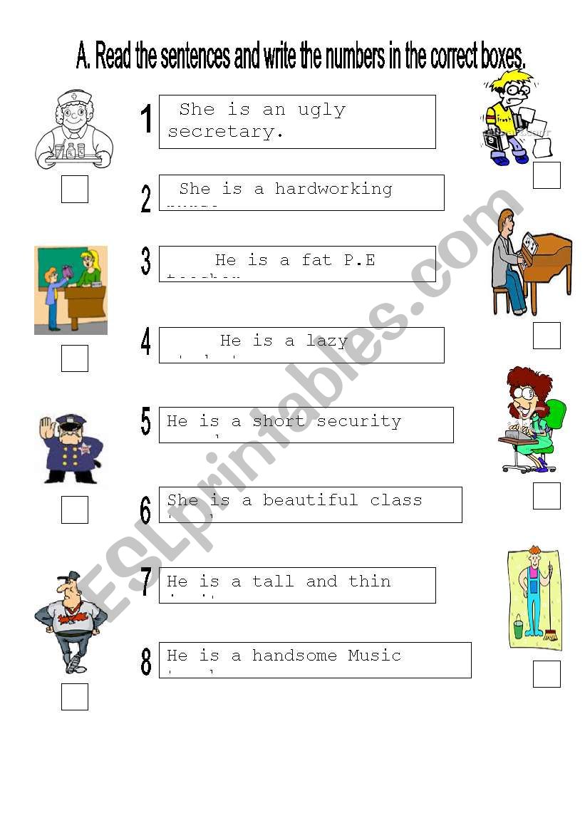 adjectives  worksheet for young learners