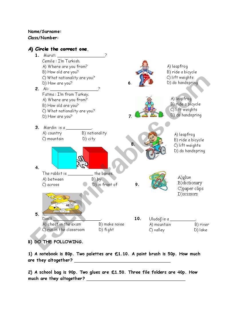 Stationery items and can/cant