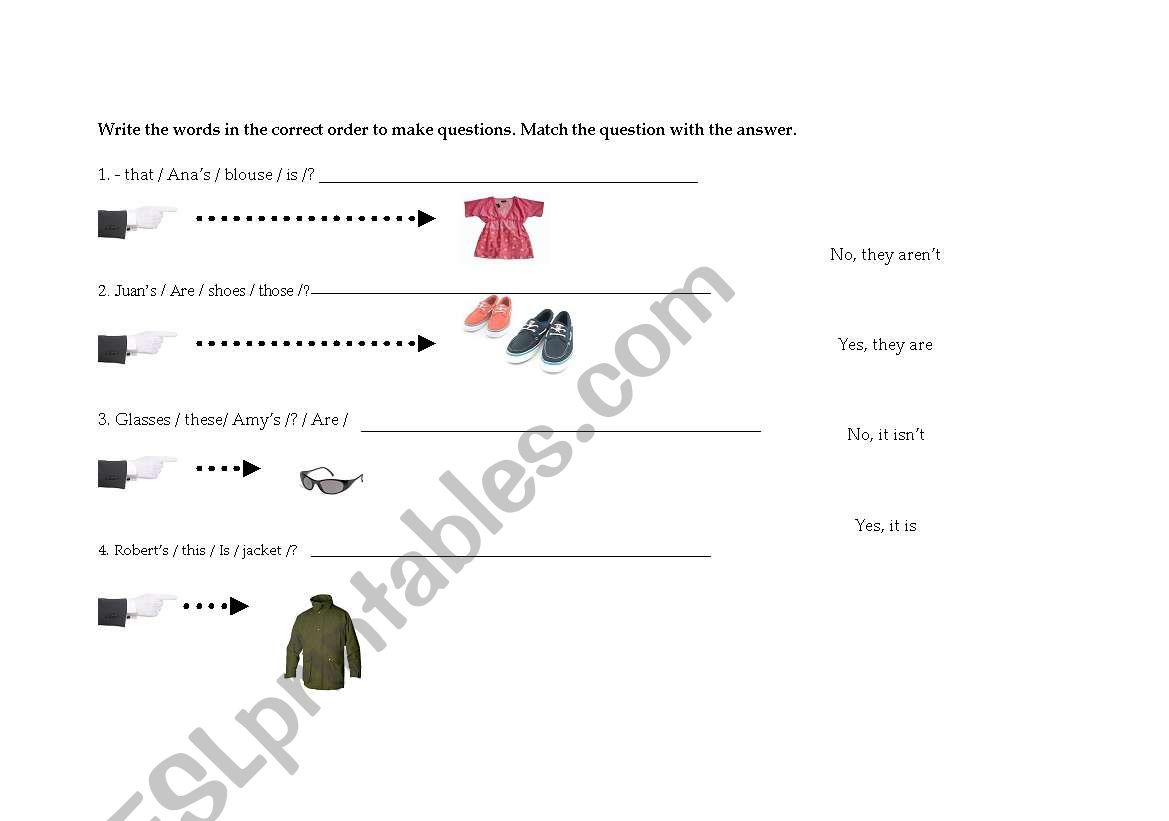 DEMONSTRATIVE PRONOUNS worksheet