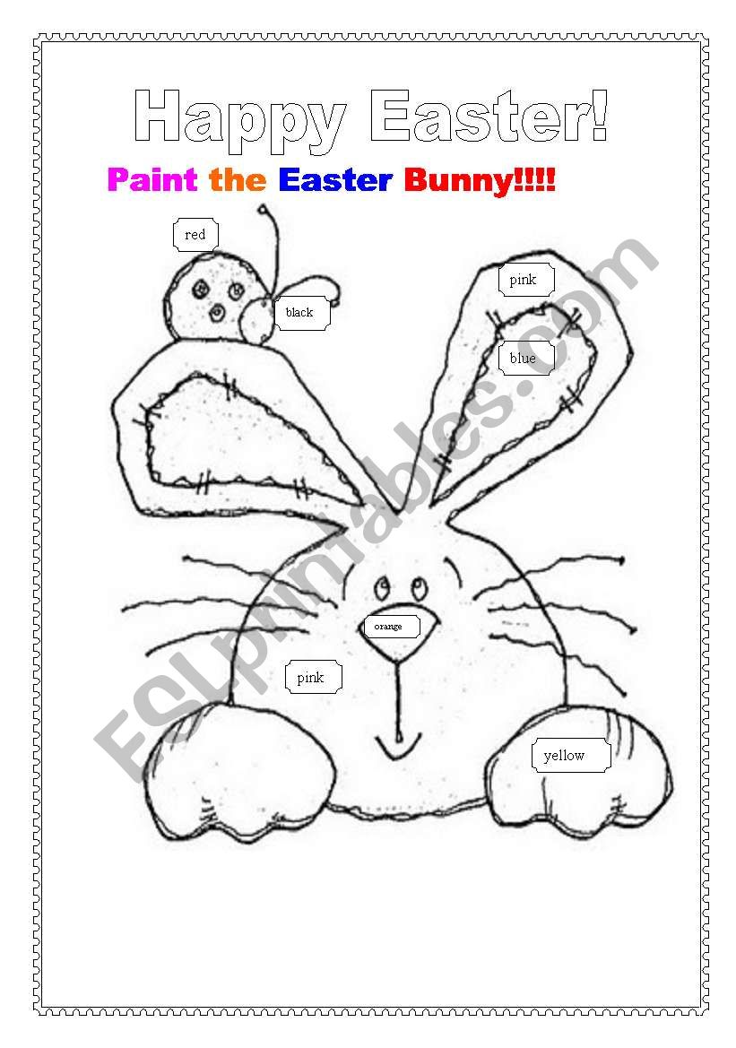 Easter Bunny to color. worksheet