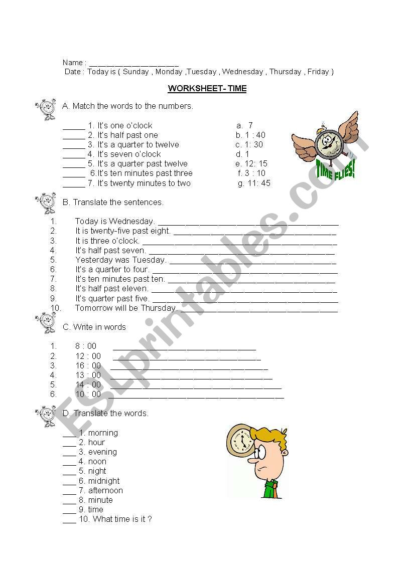 Time worksheet