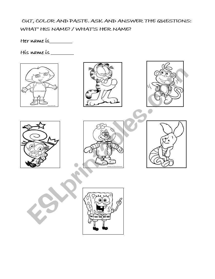 Whats his/her name? worksheet